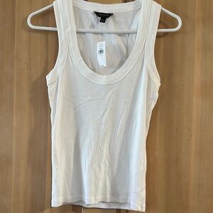 Banana Republic Factory White Fitted Ribbed Tank Top